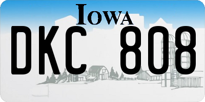 IA license plate DKC808