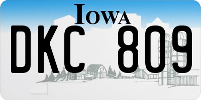 IA license plate DKC809