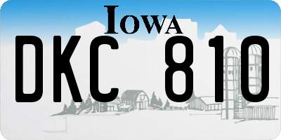 IA license plate DKC810