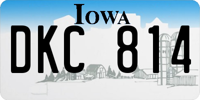 IA license plate DKC814