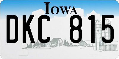 IA license plate DKC815