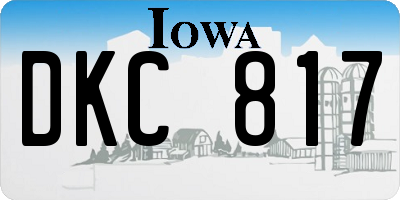 IA license plate DKC817