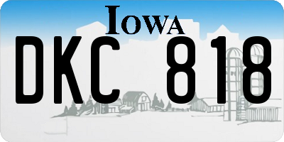 IA license plate DKC818