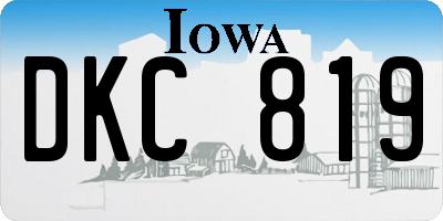 IA license plate DKC819