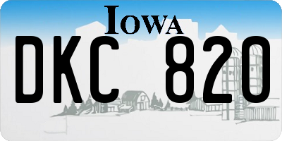 IA license plate DKC820