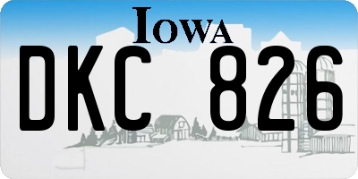 IA license plate DKC826