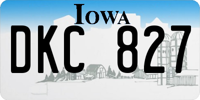 IA license plate DKC827
