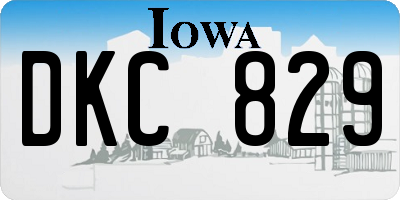 IA license plate DKC829