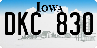 IA license plate DKC830