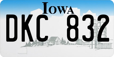 IA license plate DKC832