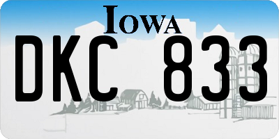 IA license plate DKC833