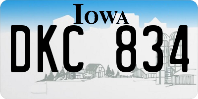 IA license plate DKC834