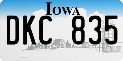 IA license plate DKC835