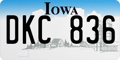 IA license plate DKC836