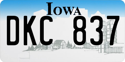 IA license plate DKC837