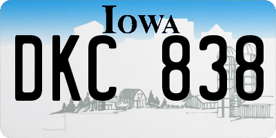 IA license plate DKC838