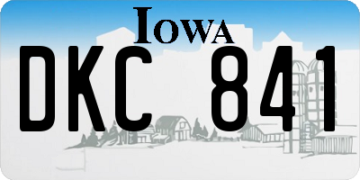IA license plate DKC841