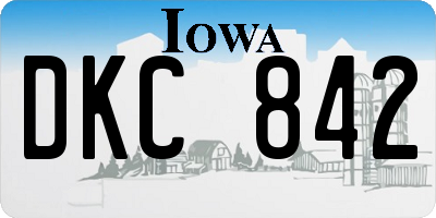 IA license plate DKC842