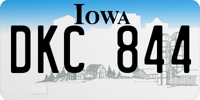 IA license plate DKC844