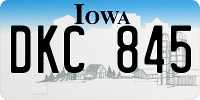 IA license plate DKC845