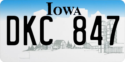 IA license plate DKC847