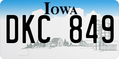 IA license plate DKC849