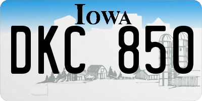 IA license plate DKC850