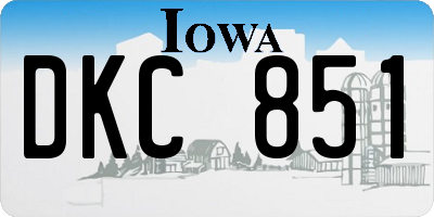 IA license plate DKC851