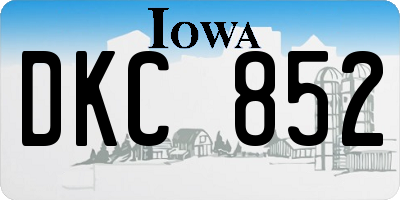 IA license plate DKC852