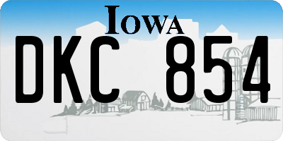 IA license plate DKC854