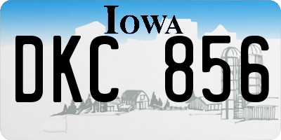 IA license plate DKC856
