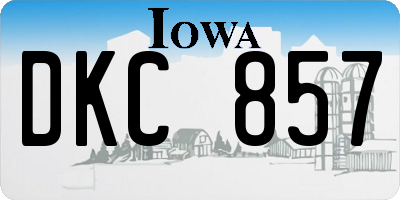 IA license plate DKC857