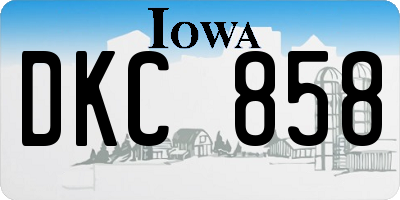 IA license plate DKC858