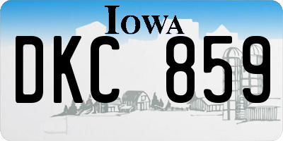 IA license plate DKC859