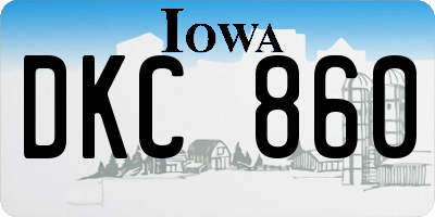 IA license plate DKC860