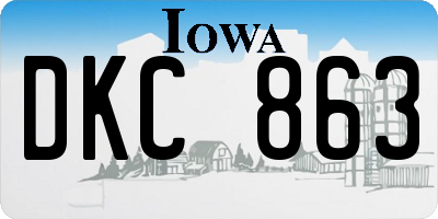 IA license plate DKC863