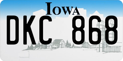 IA license plate DKC868