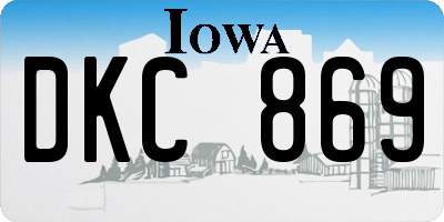 IA license plate DKC869