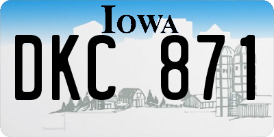 IA license plate DKC871