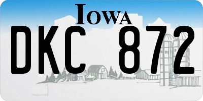 IA license plate DKC872