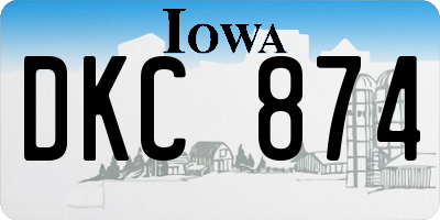 IA license plate DKC874