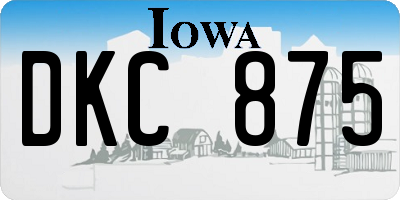 IA license plate DKC875