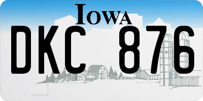 IA license plate DKC876
