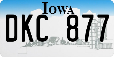 IA license plate DKC877