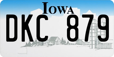 IA license plate DKC879