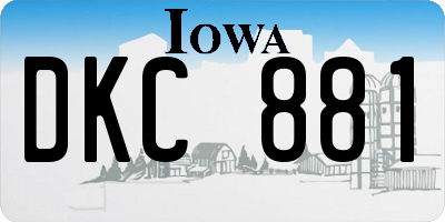 IA license plate DKC881
