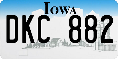 IA license plate DKC882
