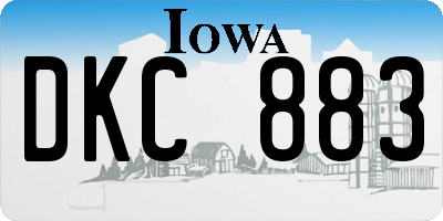 IA license plate DKC883