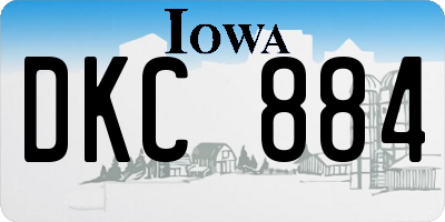 IA license plate DKC884