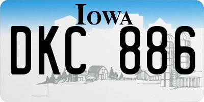 IA license plate DKC886
